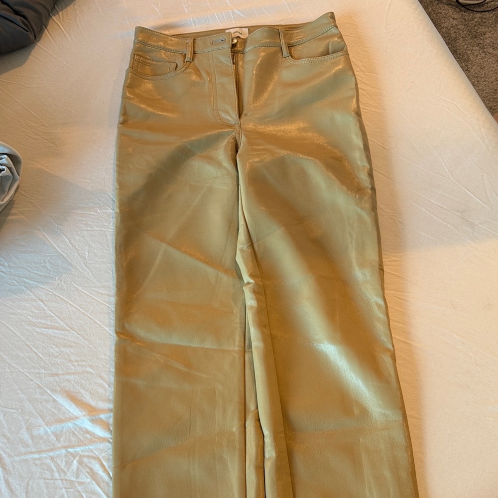 Women's Aritzia Leather Tan Pants